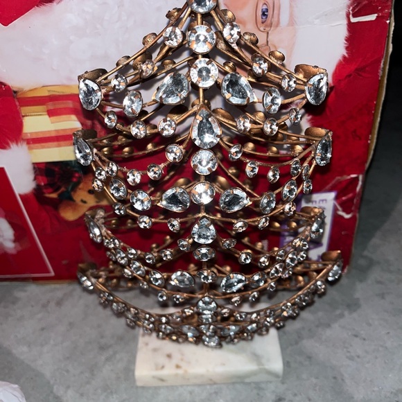Crystal Embellished Gold Christmas Tree Decor - Picture 4 of 5